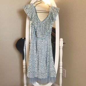 Dusty Blue Cinderella collection lace dress NWT